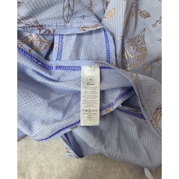 ivivva Tank Top sz 14 Free To Run Singlet Purple Rose Gold Run Loose Wrap Back - Picture 4 of 7